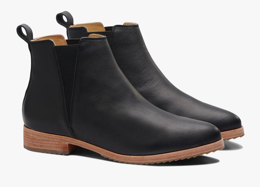 Nisolo Eva Everyday Chelsea Boot Black Leather Size 7.5 NWOB WR Upper Timeless